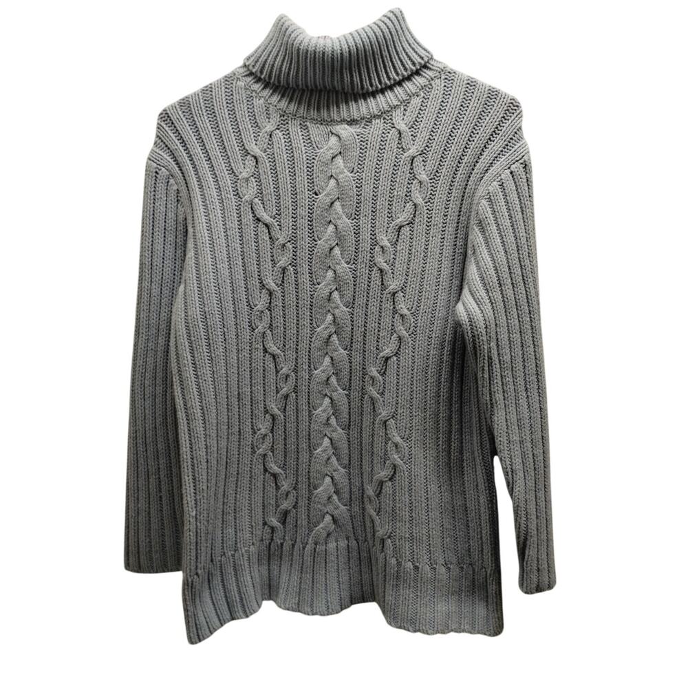 GAP Y2K Vintage Women's Size Large Light Blue Chunky Cable Knit Pullover Sweater